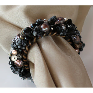 Calaisio Jeweled Napkin Ring, Blackberries, Set of 4