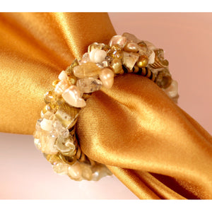 Calaisio Jeweled Napkin Ring, Gold Diva, Set of 4