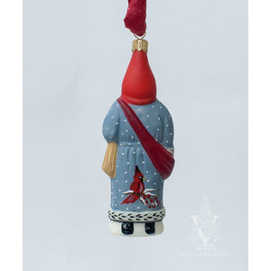 Vaillancourt Folk Art - Cardinal Coat Santa Ornament