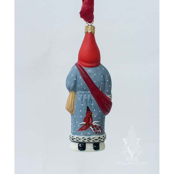 Load image into Gallery viewer, Vaillancourt Folk Art - Cardinal Coat Santa Ornament
