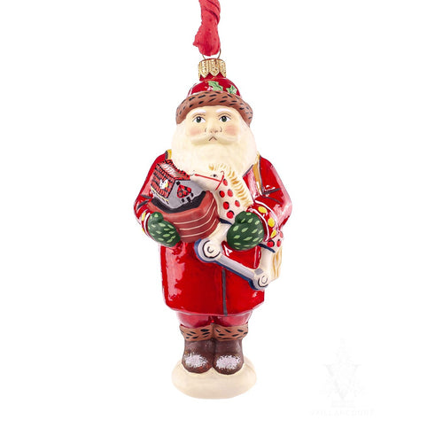 Vaillancourt Folk Art - Glimmer Santa with Toys and Ark Ornament
