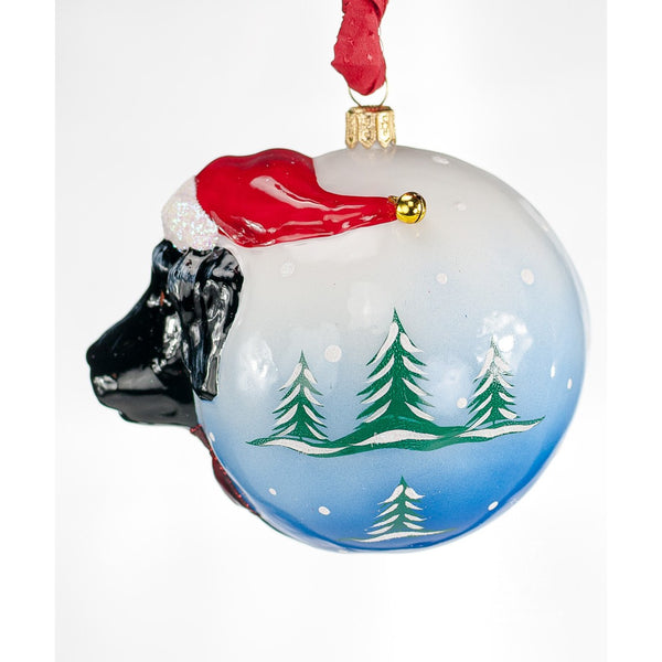Load image into Gallery viewer, Vaillancourt Folk Art - Jingle Balls Santa Black Lab Ornament
