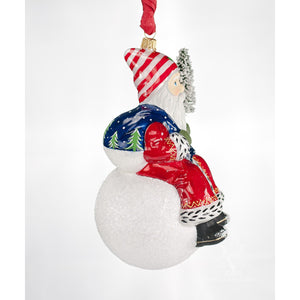 Vaillancourt Folk Art - Snow Balls Traditional Red Santa Ornament