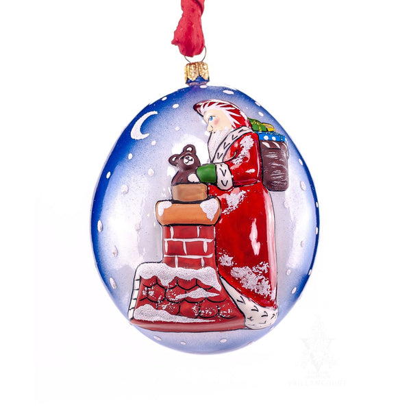 Load image into Gallery viewer, Vaillancourt Folk Art - Jingle Balls Santa on Chimney Ornament
