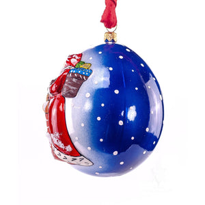 Vaillancourt Folk Art - Jingle Balls Santa on Chimney Ornament