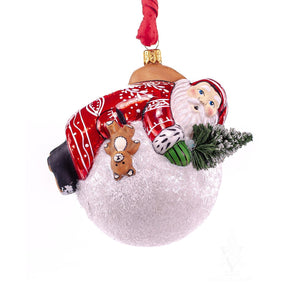 Vaillancourt Folk Art - Snow Balls Gingerbread Coat Santa Ornament