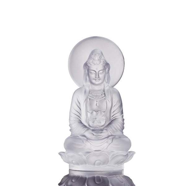 Load image into Gallery viewer, Liuli Crystal Guanyin Sculpture, Accompanied By Ease
