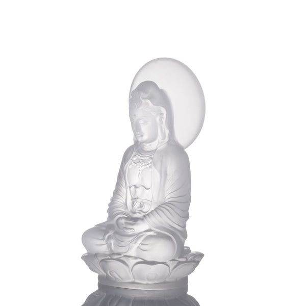 Load image into Gallery viewer, Liuli Crystal Guanyin Sculpture, Accompanied By Ease
