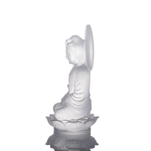 Liuli Crystal Guanyin Sculpture, Accompanied By Ease