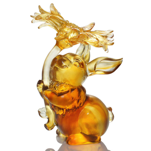 Load image into Gallery viewer, Liuli Spectacular Blossom of Mine (Success) - Crystal Bunny Rabbit Figurine

