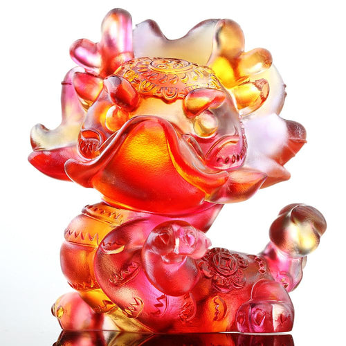 Liuli Chinese Zodiac, Year of the Dragon - So Spirited - Amber Red