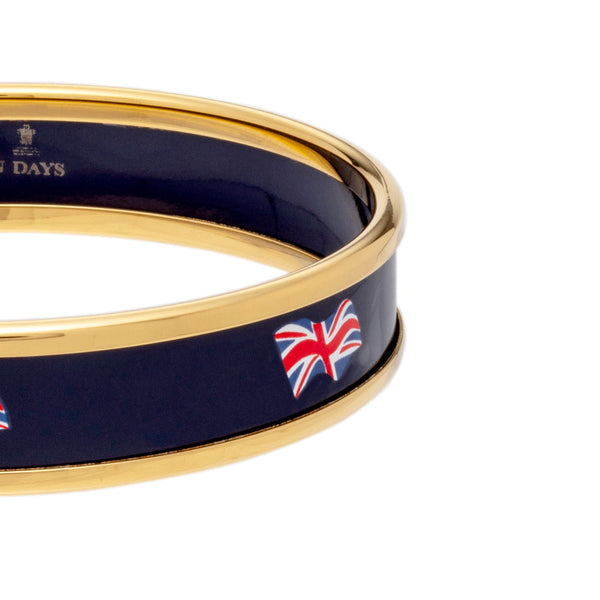 Load image into Gallery viewer, Halcyon Days 10mm The Union Jack - Navy &amp; Gold - Push On Bangle
