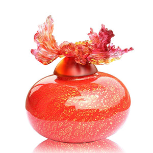 Liuli A Vase of Riches-Golden Jade Joy, Crystal, Goldfish