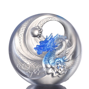 Liuli LIULI Crystal Art, Mythical Creature-Azure Dragon, Brilliant Sun - Rise