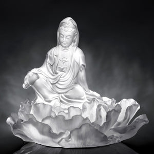 Liuli Crystal Buddha, Guanyin, Mortal Smile-A Smile For Serenity