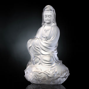Liuli Crystal Buddha, Guanyin, Mortal Smile-Meditation in Spring Wind