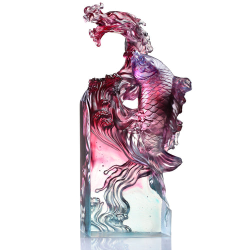 Liuli Crystal Mythical Creature, Dragon-Fish, Rising Into the Heavens