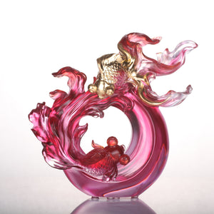 Liuli Crystal Sculpture, Goldfish, In Fulfillment