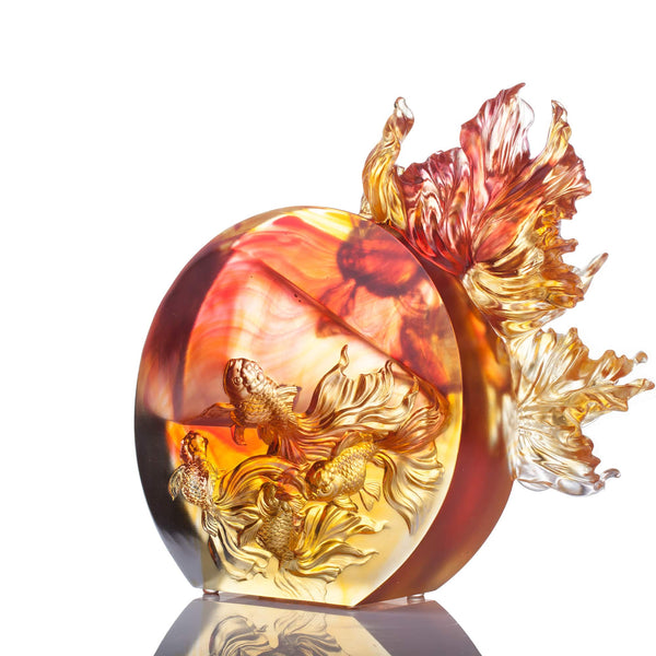 Load image into Gallery viewer, Liuli Crystal Sculpture, Koi Fish, In Celebration
