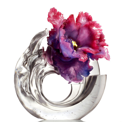 Liuli Collector Edition-Crystal Flower, Tulip, A Chinese Liuli Flower, Sunny Day