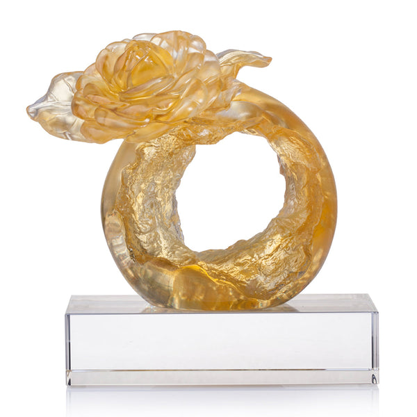 Load image into Gallery viewer, Liuli Crystal Flower, Camellia, Singular Elegance (Special Edition, Come with Display Base)
