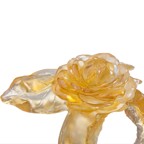 Load image into Gallery viewer, Liuli Crystal Flower, Camellia, Singular Elegance (Special Edition, Come with Display Base)
