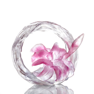 Liuli Crystal Flower Figurine, Bloom of a New World (Special Edition, Come with Display Base)