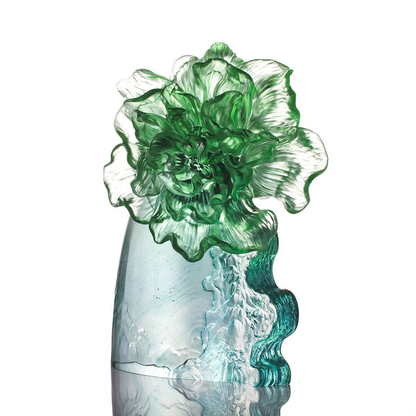 Load image into Gallery viewer, Liuli LIULI Crystal Flower Cotton Rose Spring - Royal Blue &amp; Green
