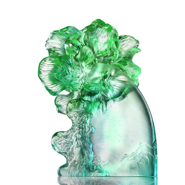 Load image into Gallery viewer, Liuli LIULI Crystal Flower Cotton Rose Spring - Royal Blue &amp; Green

