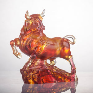 Liuli LIULI Crystal Year of the Ox Sculpture Eastern Winds