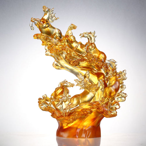 Liuli LIULI Crystal Art, Horse, Rising through Heaven and Earth