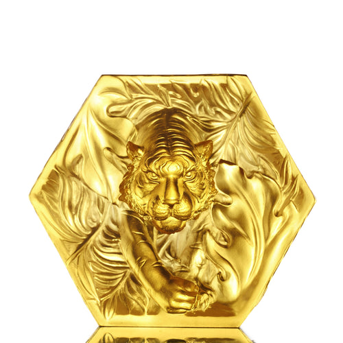 Liuli LIULI Crystal Tiger, Chinese Zodiac, Courageous Advance