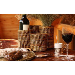 Calaisio Woven Flatware Caddy Holder with 4 Compartments - Large