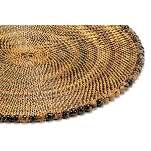 Calaisio Tortoise Round Placemat with Beads - Set of 4