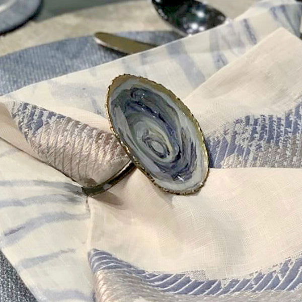 Load image into Gallery viewer, Bodrum Linens Painted Oyster - Napkin Rings - Set of 4
