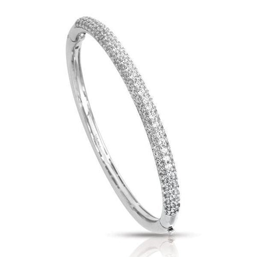 Belle Etoile Pave Bangle - Silver