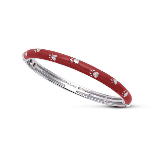 Belle Etoile Paw Prints Bangle - Red