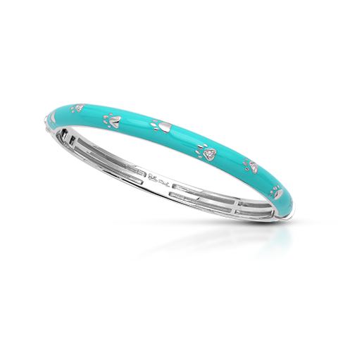 Load image into Gallery viewer, Belle Etoile Paw Prints Bangle - Turquoise
