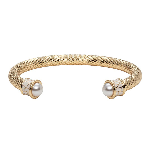Load image into Gallery viewer, Halcyon Days "Salamander Torque Pearl &amp; Gold" Bangle
