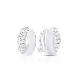 Belle Etoile Pirouette Earrings - White Mother-of-Pearl & White Stone