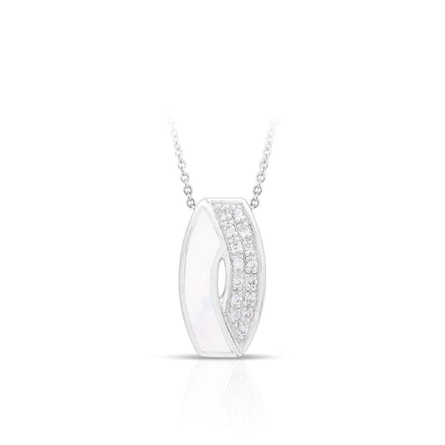 Belle Etoile Pirouette Pendant - White Mother-of-Pearl & White Stone