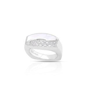 Belle Etoile Pirouette Ring - White Mother-of-Pearl & White Stone