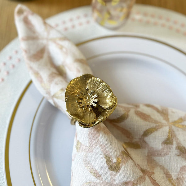Load image into Gallery viewer, Bodrum Linens Poppy Flower - Napkin Rings - Set of 4

