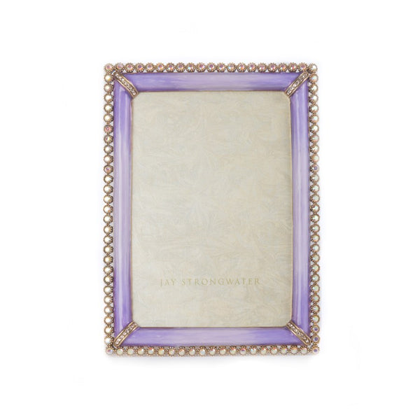 Load image into Gallery viewer, Jay Strongwater Lorraine Stone Edge 4&quot; x 6&quot; Frame - Lavender
