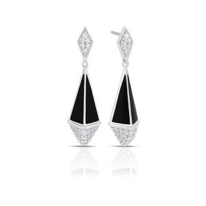 Belle Etoile Pyramid Earrings - Black