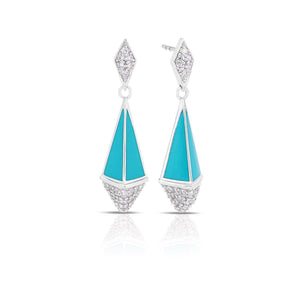 Belle Etoile Pyramid Earrings - Turquoise