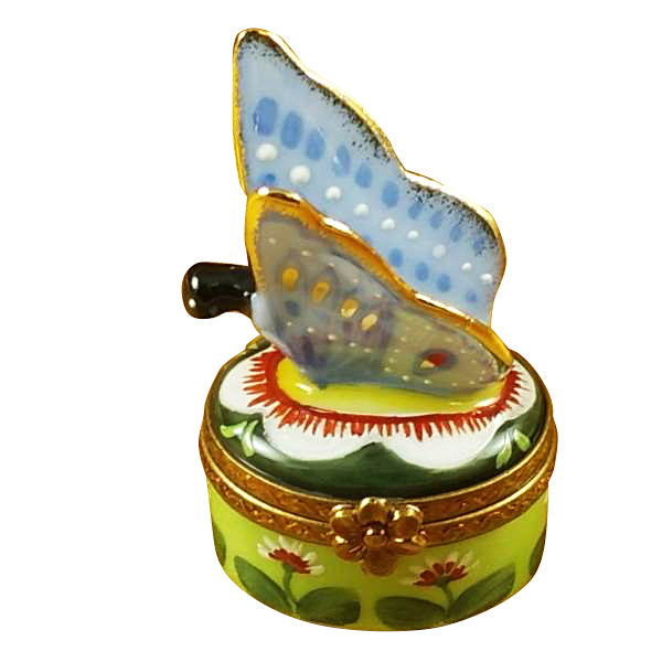 Load image into Gallery viewer, Rochard &quot;Butterfly Blue-Gold&quot; Limoges Box
