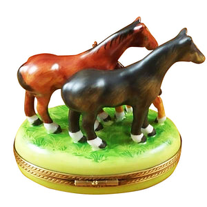 Rochard "Three Horses" Limoges Box