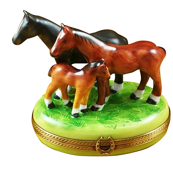 Load image into Gallery viewer, Rochard &quot;Three Horses&quot; Limoges Box
