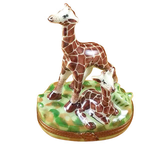 Rochard "Giraffe with Baby" Limoges Box